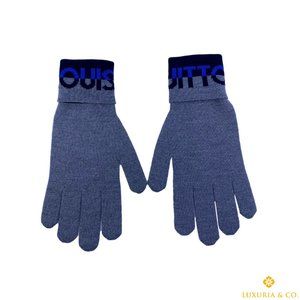 New Louis Vuitton 100% Wool Gray Horizon Gloves
